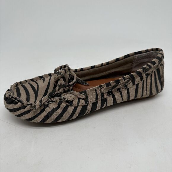 Lucky Brand Shoes - Lucky Brand Moccasin Shoes Womens Size 6.5 Brown Black Zebra Print Flats